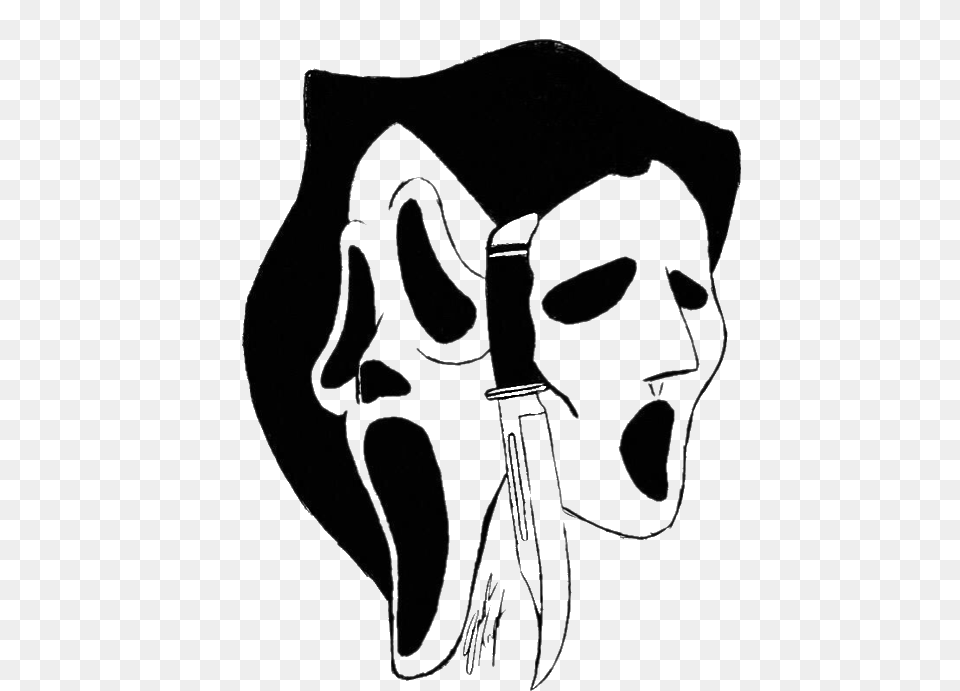 Transparent Scream Mask Scream Tv Series Drawing, Stencil, Clothing, Coat, Art Free Png Download