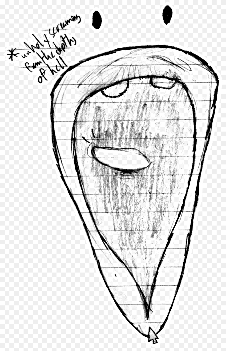 Transparent Screaming Mouth Sketch, Face, Head, Person Png