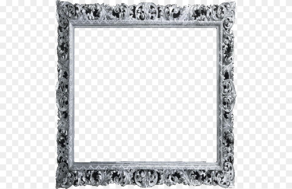 Transparent Scrollwork Silver Picture Frame, Blackboard Free Png Download
