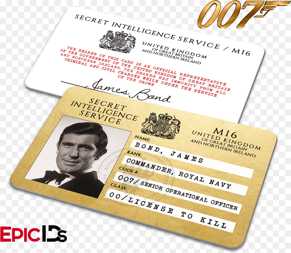 Transparent Sean Connery License To Kill Card, Text, Person, Man, Male Free Png Download