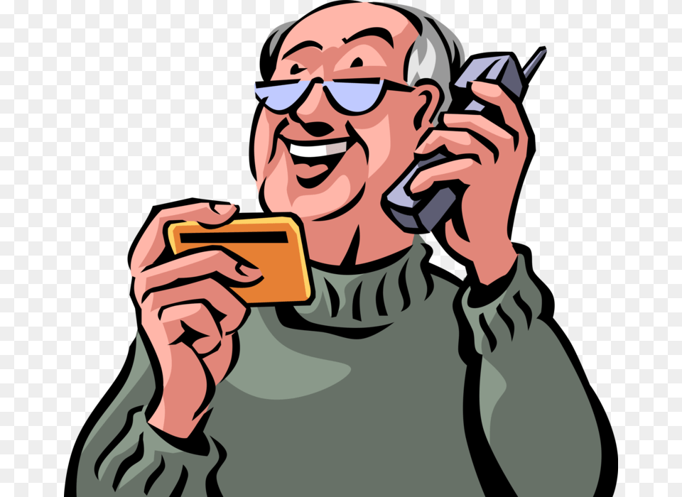 Transparent Senior Citizen Clipart Old Man Talking On Phone Clipart, Electronics, Mobile Phone, Person, Photography Free Png Download