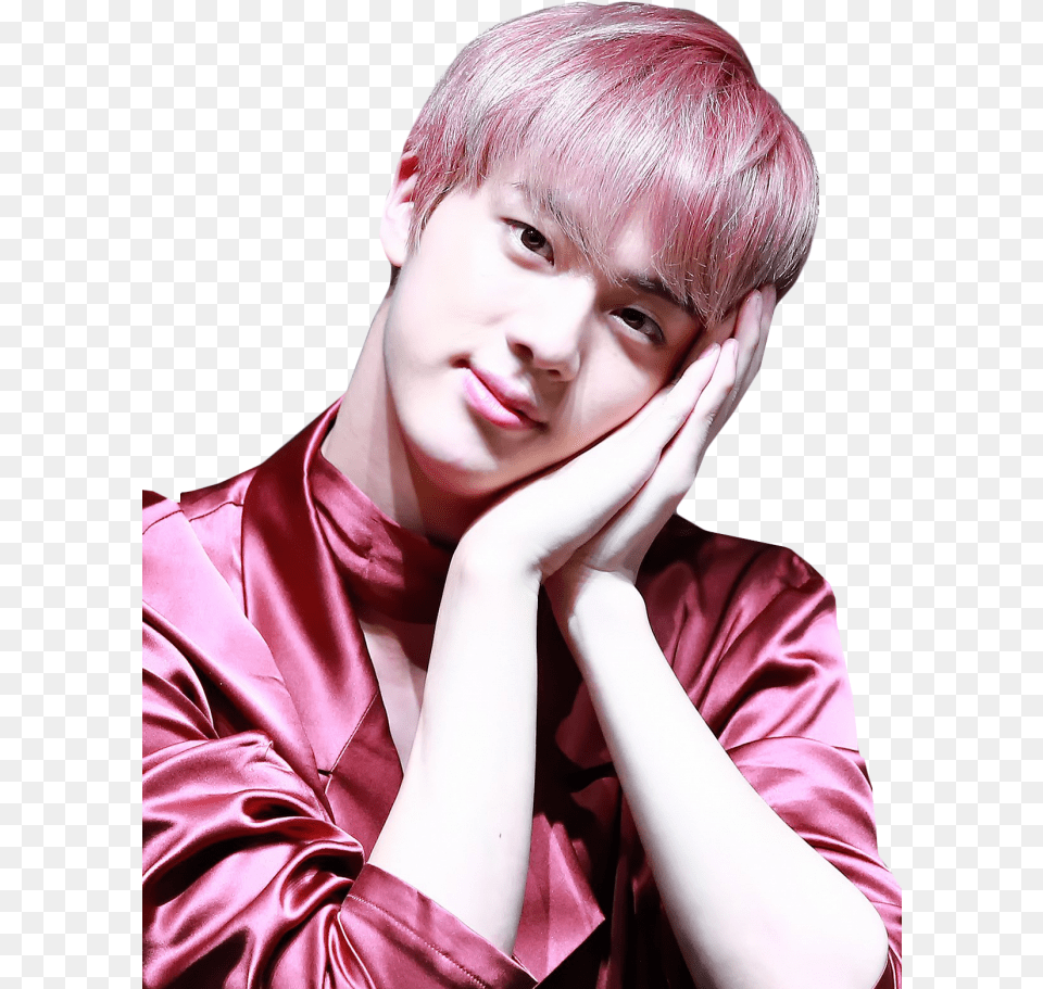 Transparent Seokjin Bts Pink Hair Color, Portrait, Photography, Face, Person Png