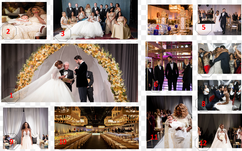 Transparent Serena Williams Wedding Reception, Formal Wear, Fashion, Dress, Collage Free Png Download