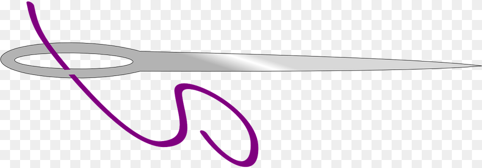 Sewing Needle With Purple Thread, Scissors, Blade, Shears, Weapon Free Transparent Png