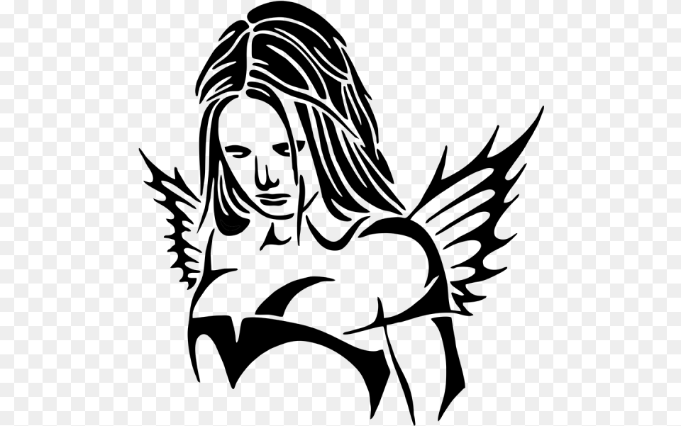 Transparent Sexy Angel Fairy Gothic, Gray Png Image