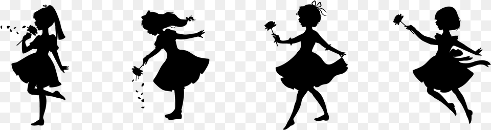 Transparent Shadow Puppet Clipart Transparent Flower Girl Silhouette, Gray Free Png