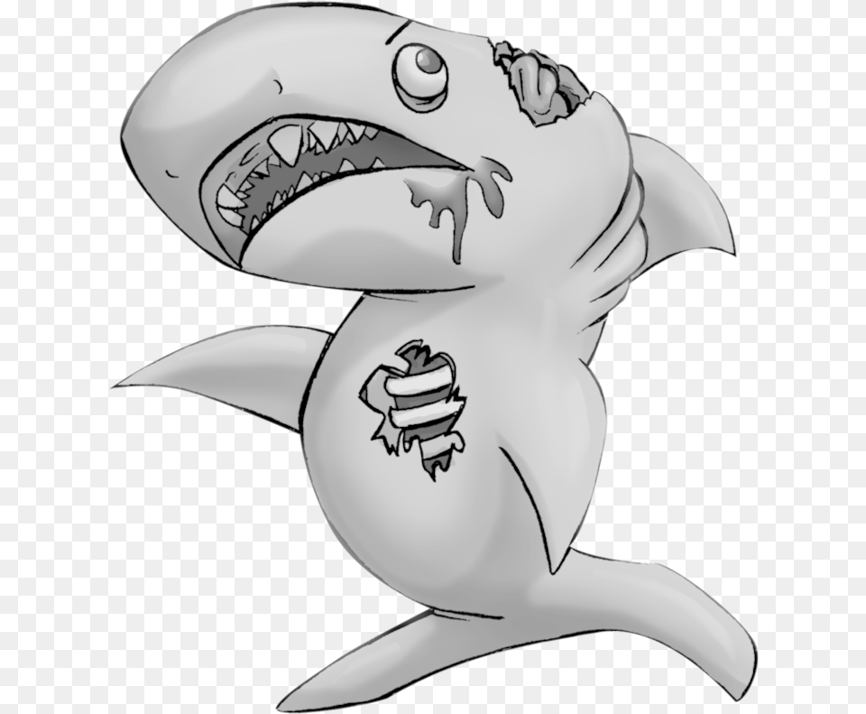 Sharks Clipart Cartoon Zombie Shark, Animal, Fish, Sea Life Free Transparent Png
