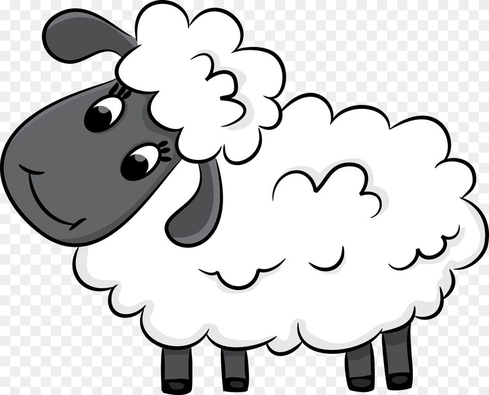 Transparent Sheep Cartoon, Livestock, Baby, Person, Animal Free Png