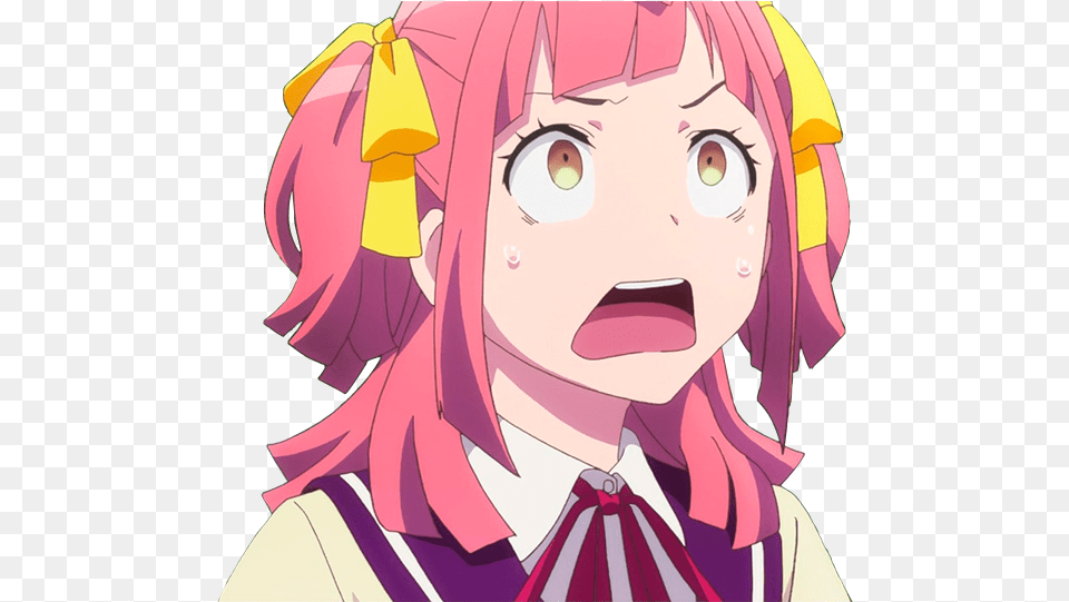Transparent Shocked Face Anime Girl Shocked Face, Baby, Book, Comics, Person Png Image