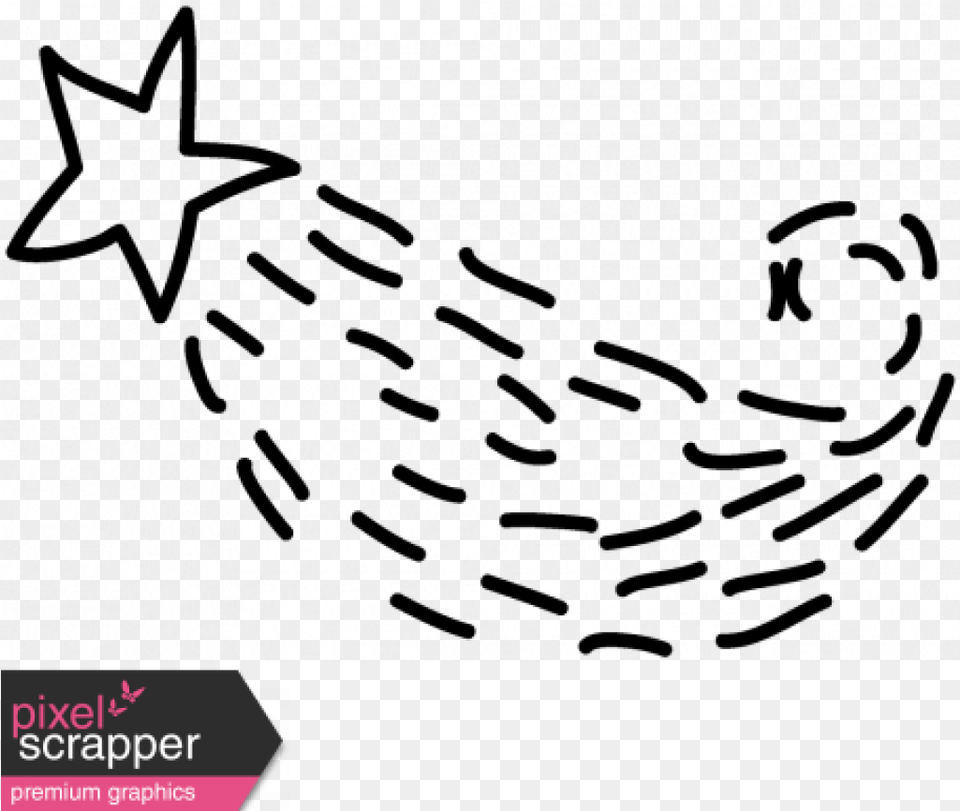 Transparent Shooting Star Clipart Black And White Shooting Star Doodle Free Png Download