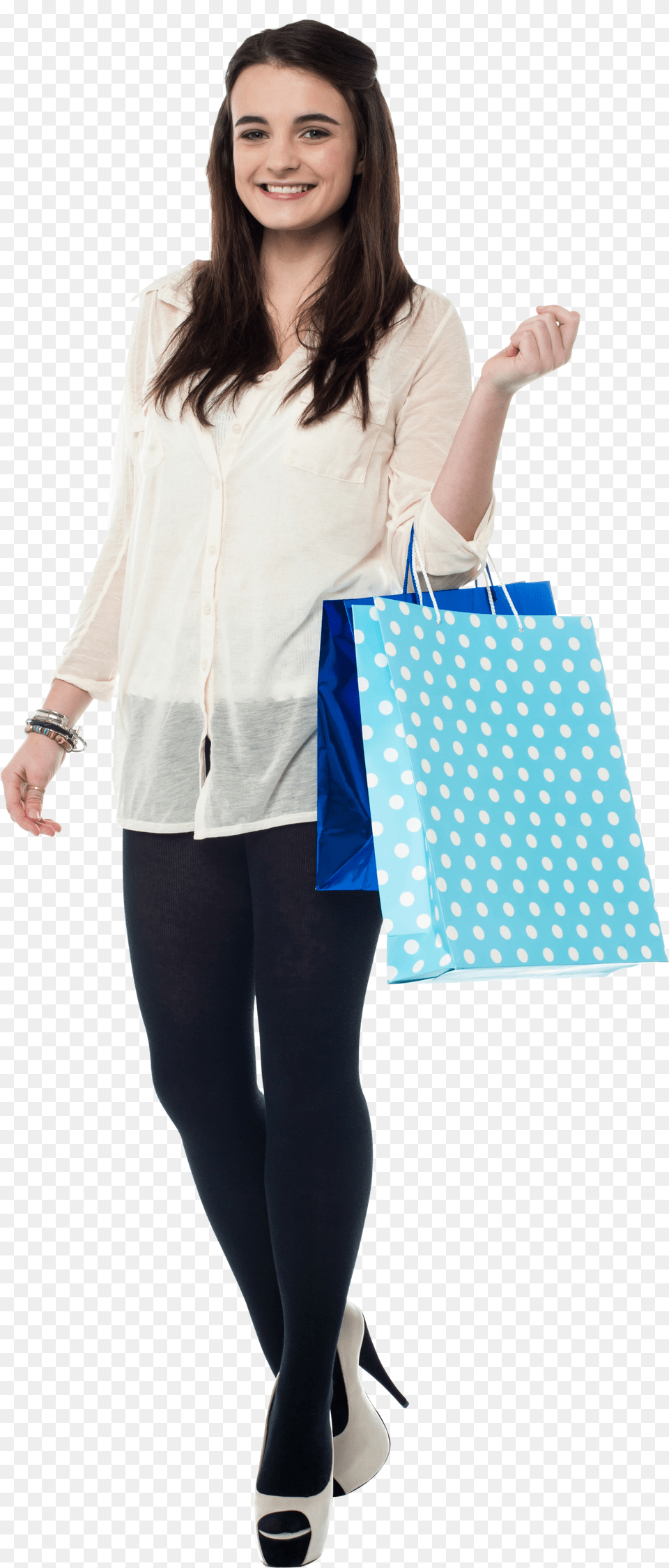 Transparent Shopping Girl, Bag, Blouse, Clothing, Long Sleeve Png Image