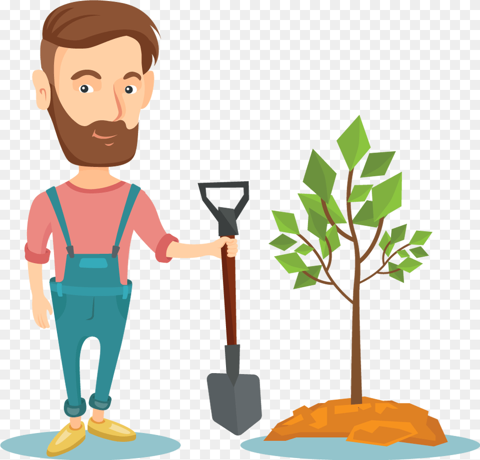 Transparent Shovel Clipart Newly Planted Tree Clipart, Garden, Outdoors, Nature, Planting Free Png Download