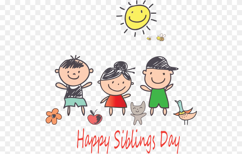 Transparent Siblings Day Cartoon Playing With Kids Siblings Cartoon, Baby, Person, People, Book Free Png Download