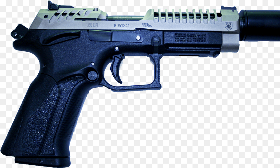 Transparent Silenced Pistol Firearm, Gun, Handgun, Weapon Png