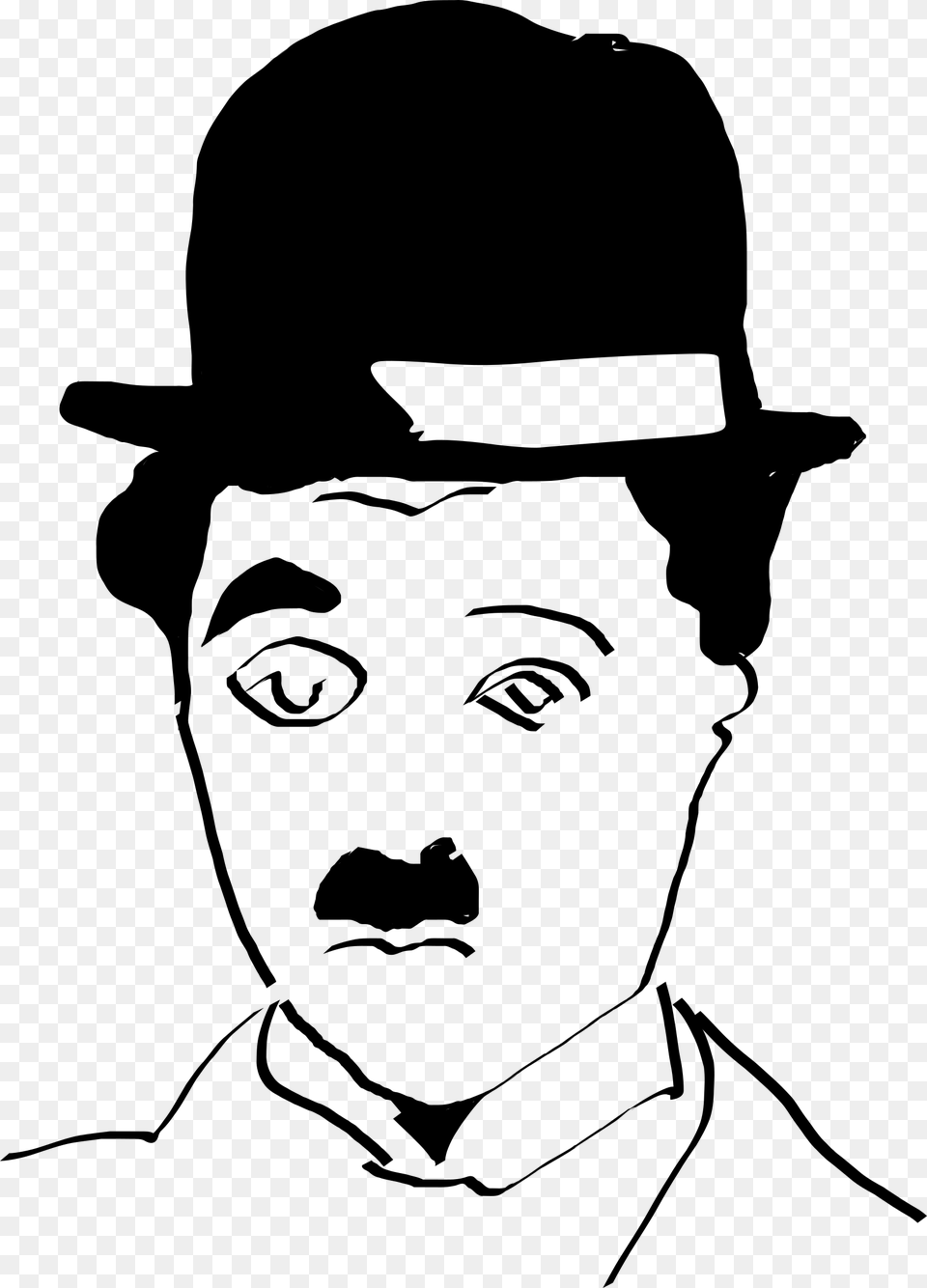 Transparent Silent Movie Clipart Charlie Chaplin Head, Gray Png