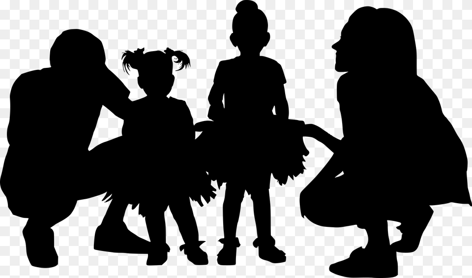 Transparent Silhouette Family, Gray Free Png Download