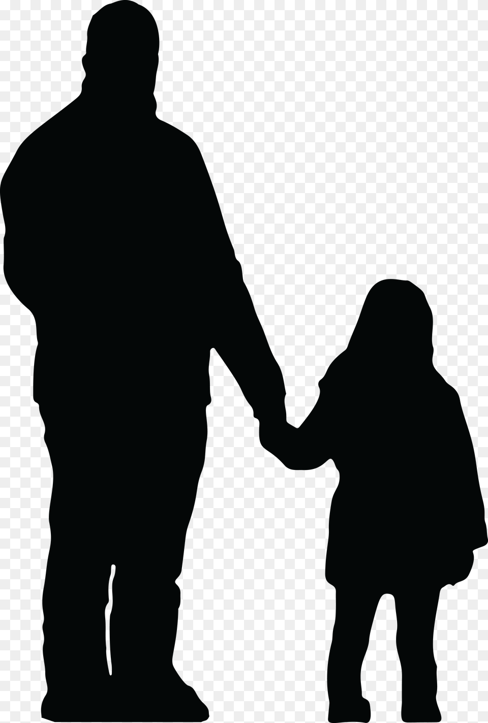 Transparent Silhouette Man Father And Daughter Emotional, Body Part, Hand, Person, Holding Hands Free Png