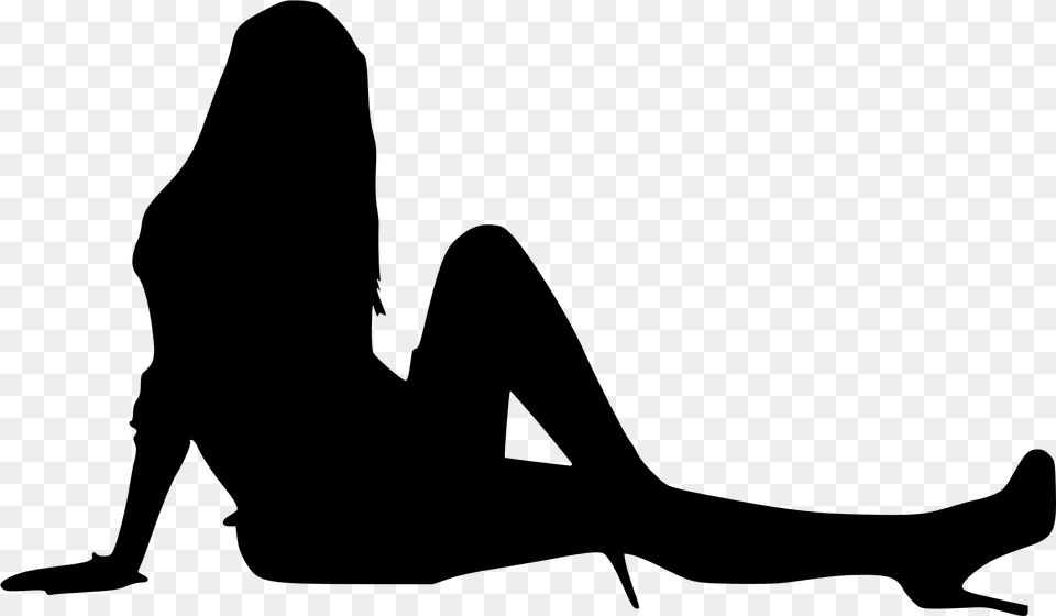 Transparent Silhouette Of A Woman, Gray Free Png