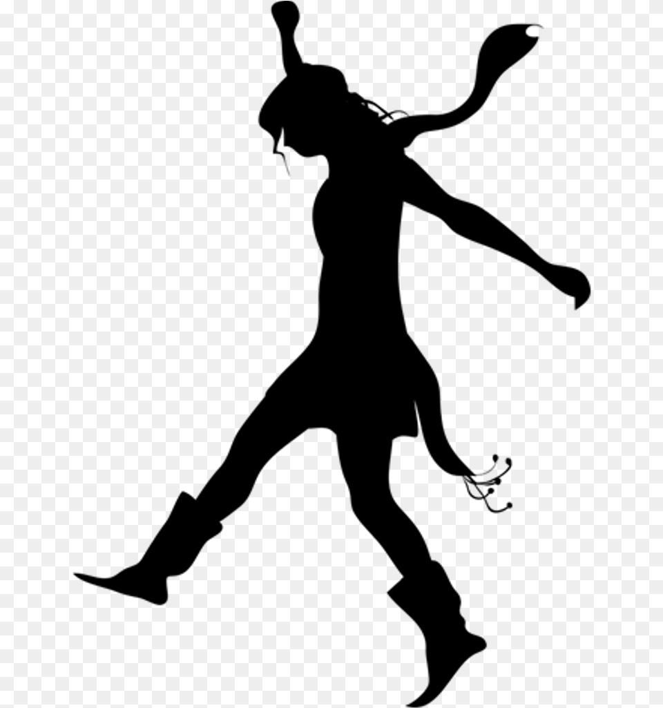 Transparent Silhouette People Silhouette Girl Jumping, Gray Png Image