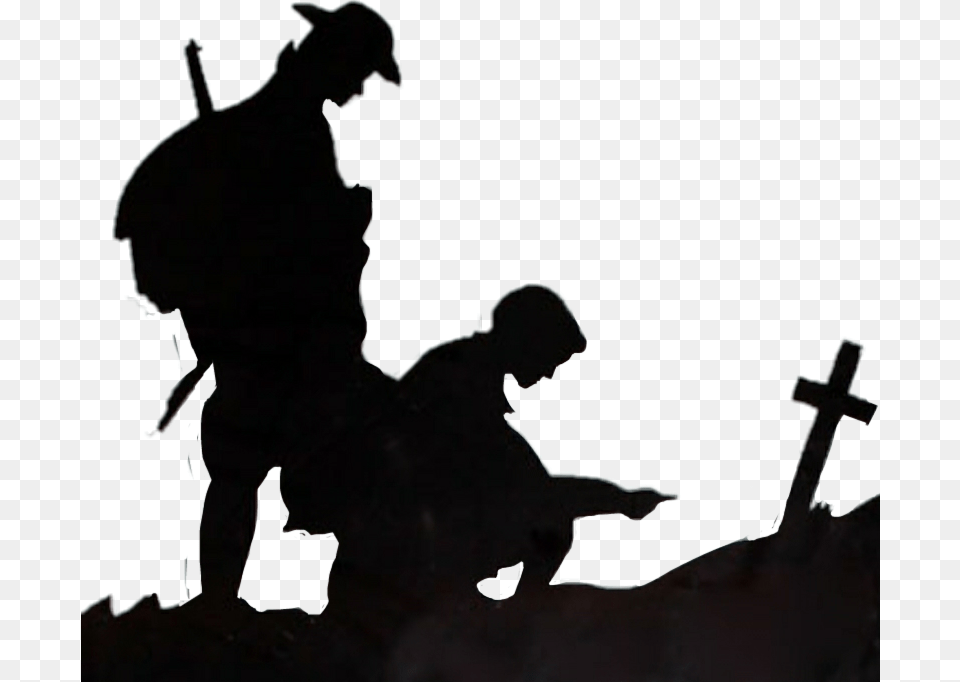 Transparent Silhouette Soldier Praying, Person, Kneeling, Adult, Man Free Png