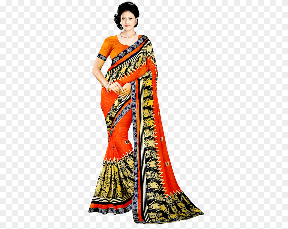 Transparent Silk Saree Saree With Blouse, Clothing, Sari, Adult, Bride Free Png Download