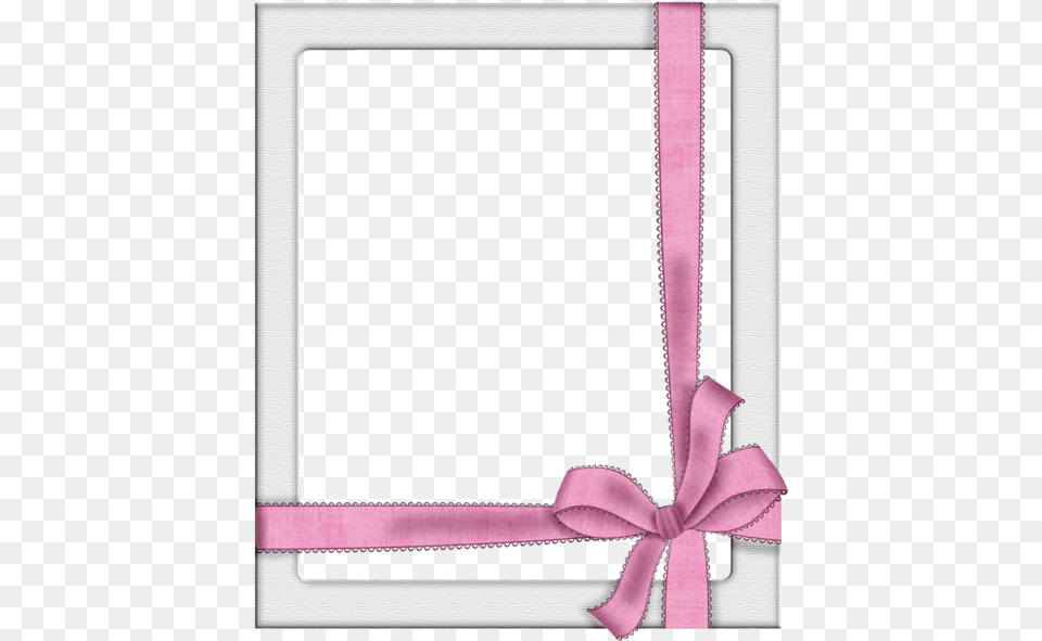 Transparent Silver Frame With Pink Bow Digital Pink Ribbon Border Design Free Png