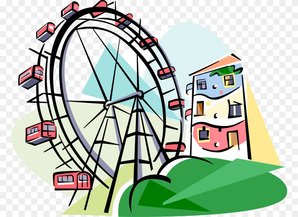 Transparent Simple Ferris Wheel Clipart, Amusement Park, Ferris Wheel, Fun, Dynamite Png