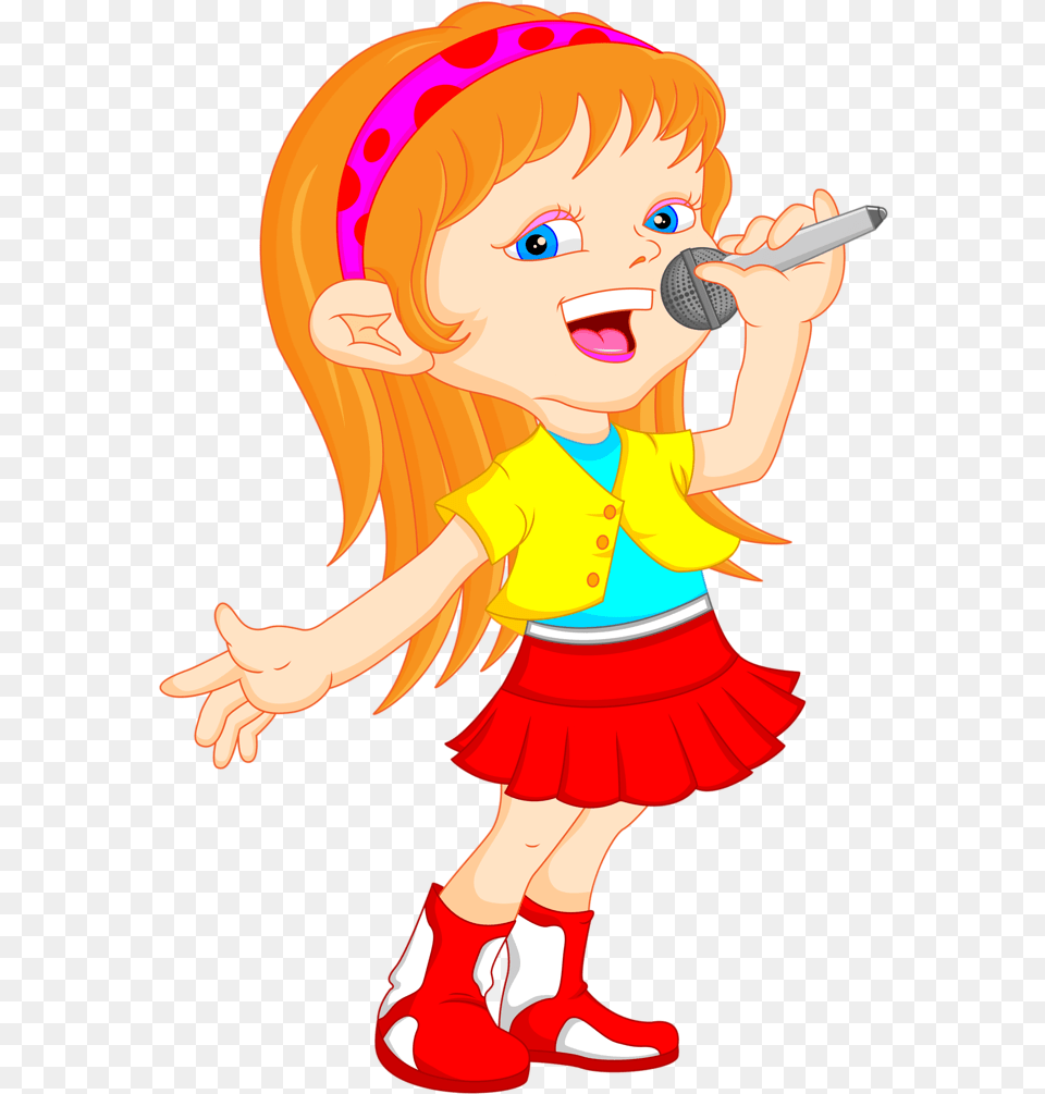 Transparent Singing Clip Art Girl Singing Clipart, Baby, Book, Comics, Person Png Image