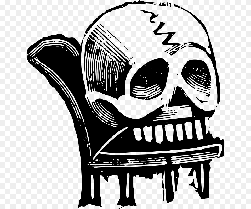 Sit In Chair Clipart Skull, Gray Free Transparent Png