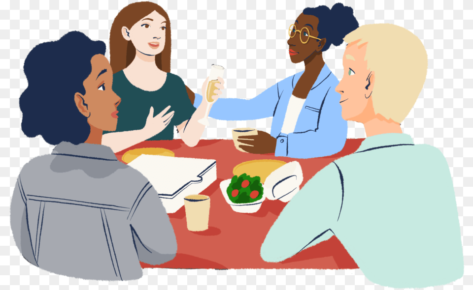 Transparent Sitting At Table Cartoon, Adult, Person, Meal, Lunch Png Image