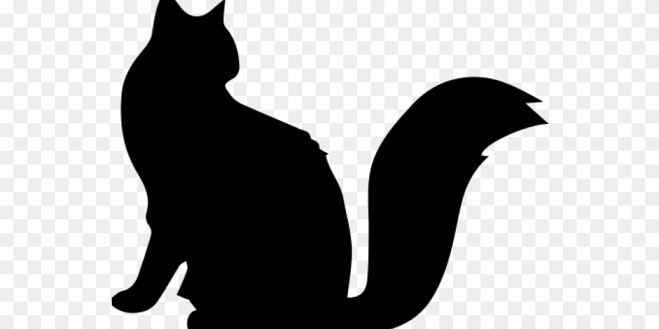 Transparent Sitting Cat Silhouette Cat Silhouette, Gray Free Png Download
