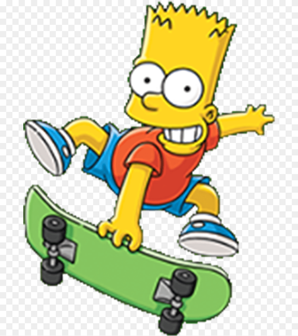 Transparent Skateboard Clipart Bart Simpson Riding Skateboard, Toy Png