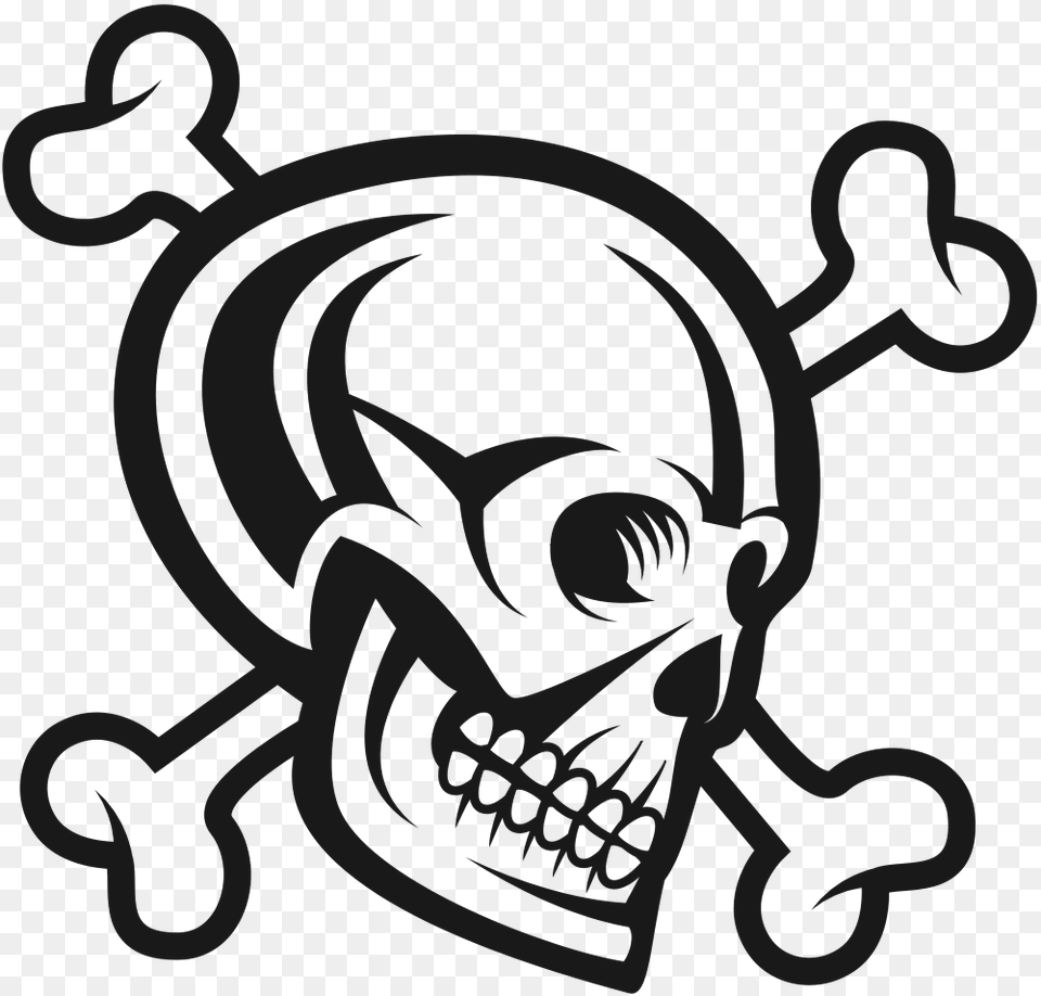 Transparent Skull And Crossbones Clipart One Piece Jolly Roger, Stencil, Art Free Png