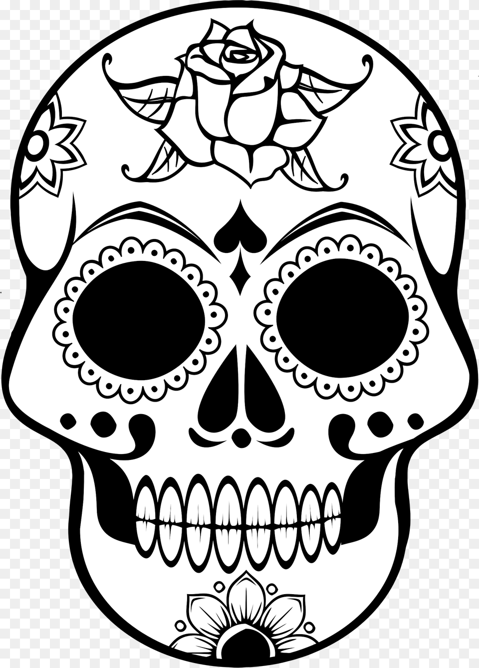 Transparent Skull Clip Art Imagenes De Calaveras Para Colorear, Stencil, Drawing, Person, Face Png Image
