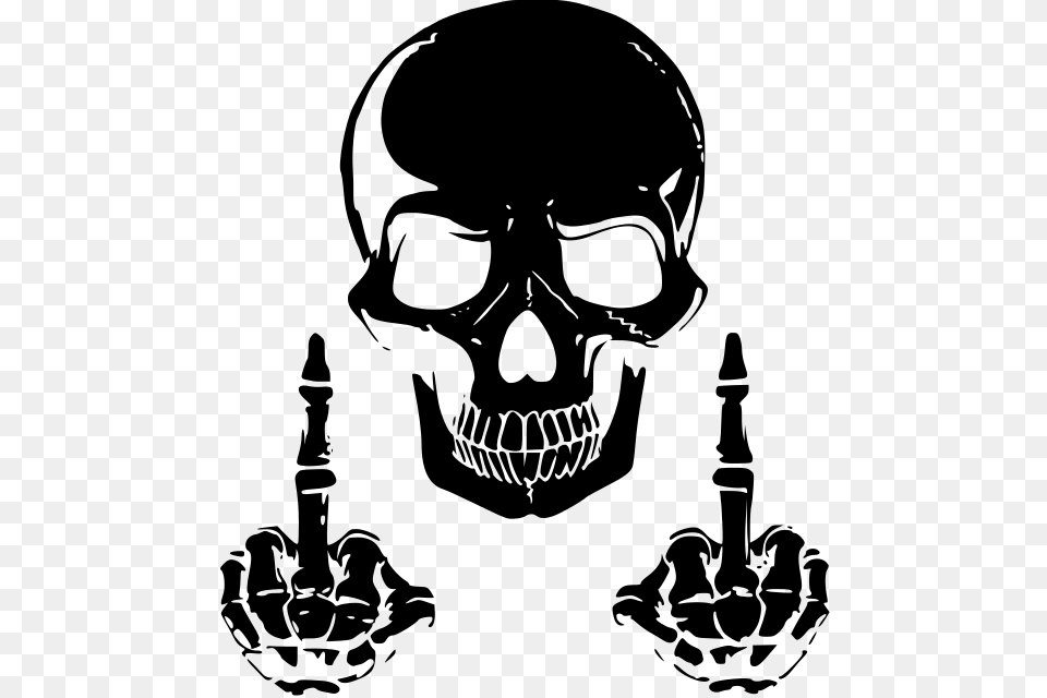 Skull Clip Art Skull With Middle Finger, Stencil, Chess, Game, Person Free Transparent Png