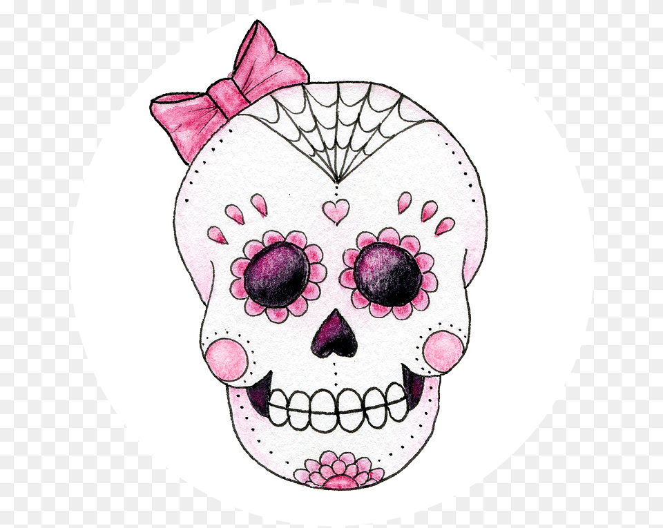 Transparent Skull Clipart Pink Sugar Skulls, Art, Doodle, Drawing, Pattern Free Png Download