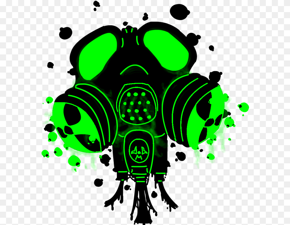 Transparent Skull Gas Mask Cartoon Gas Mask, Green, Light, Art, Graphics Free Png Download