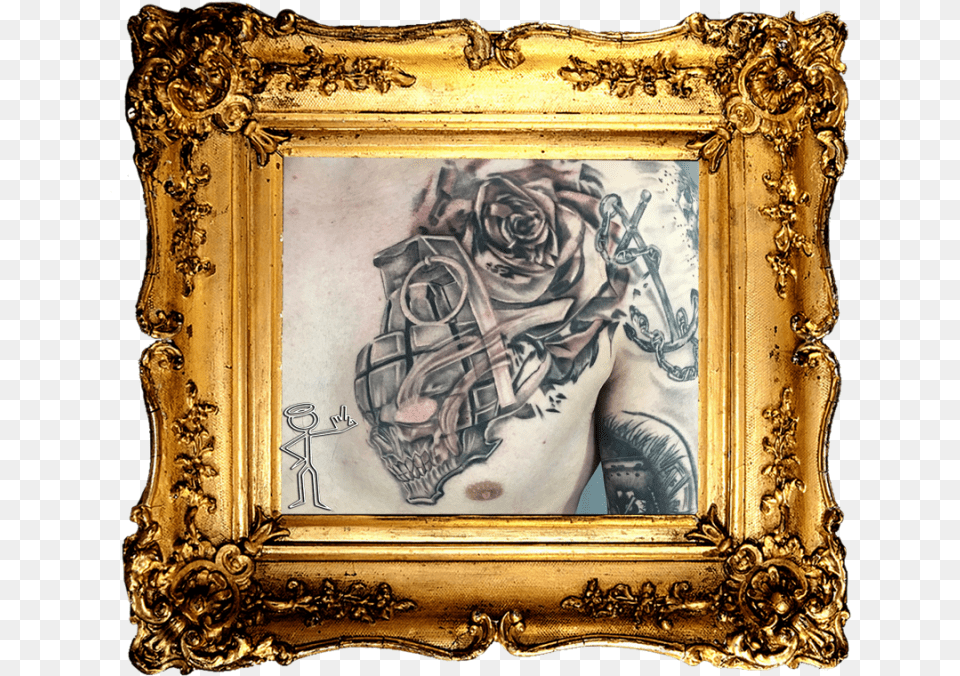 Skull Tattoo Clip Art Picture Frame, Person, Skin, Painting, Adult Free Transparent Png