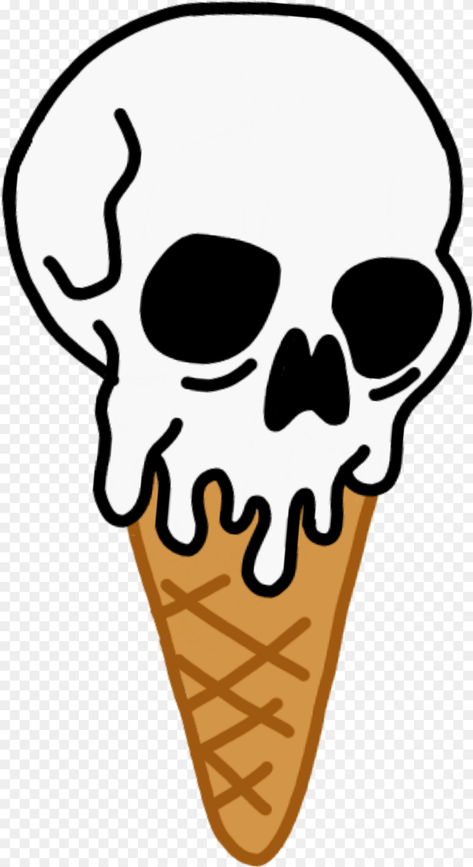 Transparent Skull Tumblr Emo Clip Art, Cream, Dessert, Food, Ice Cream Png Image