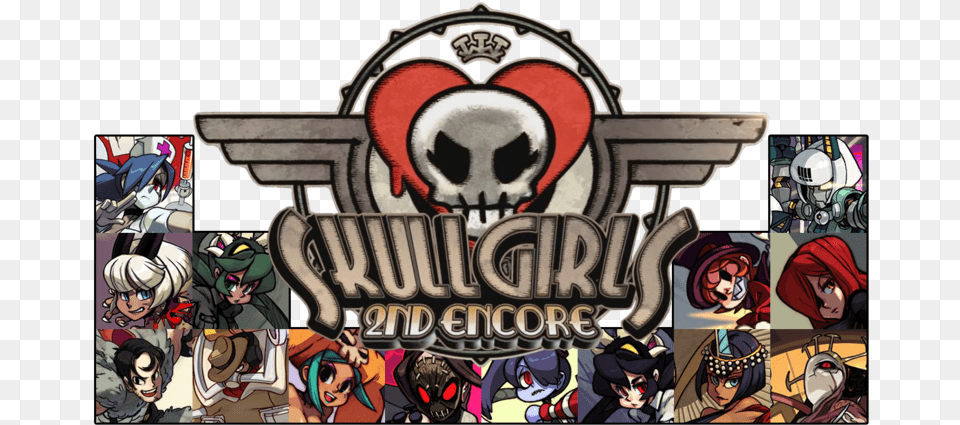 Skullgirls Logo Skullgirls 2nd Encore Logo, Publication, Book, Comics, Adult Free Transparent Png