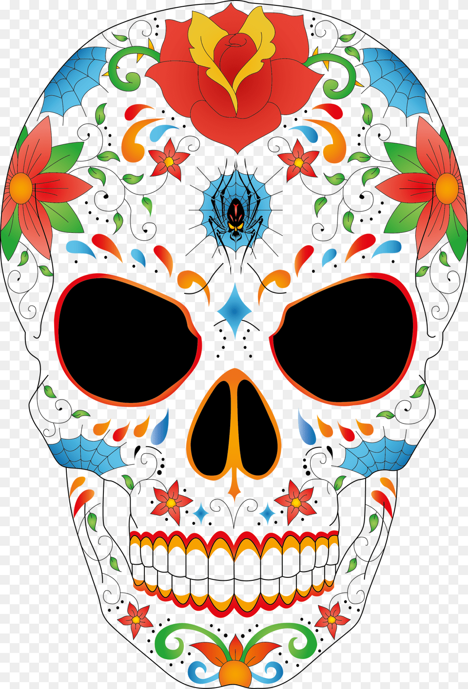 Transparent Skulls Transparent Background Sugar Skull, Pattern, Art, Graphics Free Png