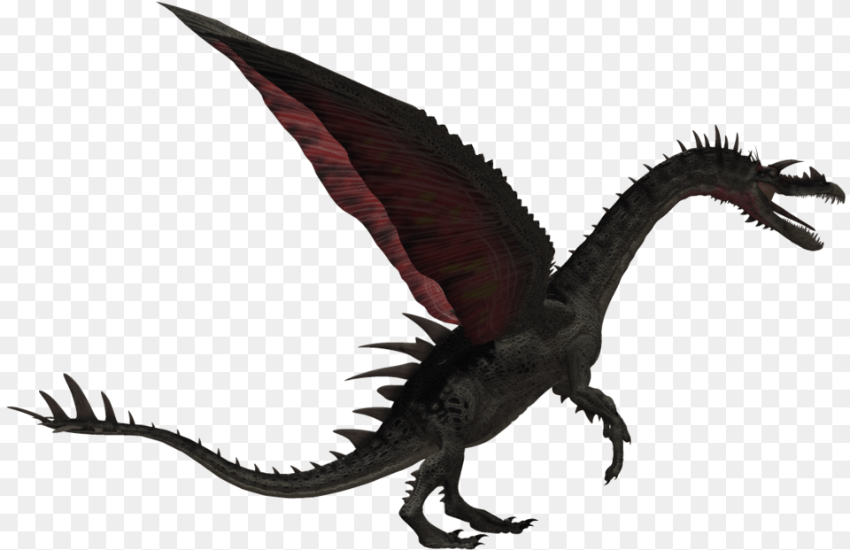 Transparent Skyrim Dragon Realistic Flying Dragon, Animal, Dinosaur, Reptile Png Image