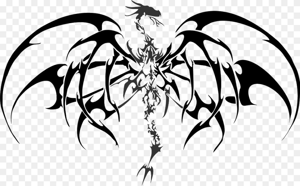 Skyrim Dragon Tribal Dragon Tattoo, Text Free Transparent Png