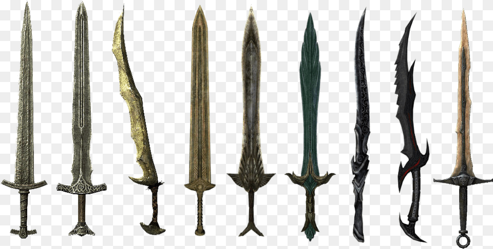 Transparent Skyrim Magic Swords Of Skyrim, Bronze, Sword, Weapon, Blade Png