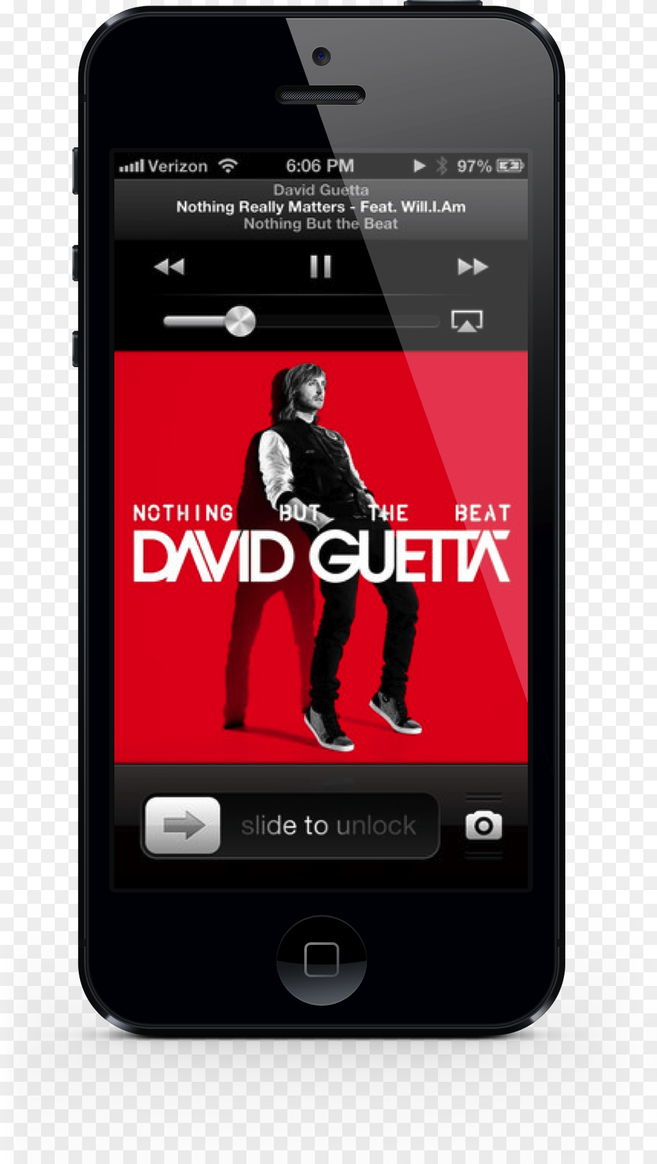 Transparent Slide To Unlock David Guetta Nothing But The Beat Genius, Electronics, Mobile Phone, Phone, Adult Free Png Download