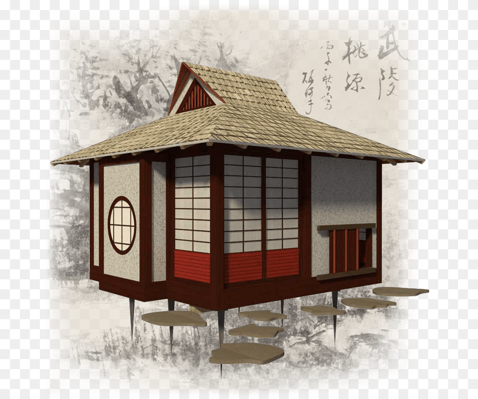 Transparent Small House Japanese Tea House, Architecture, Building, Countryside, Hut Free Png Download