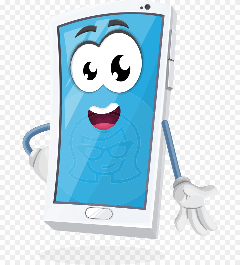 Transparent Smartphone Cartoon Phone, Electronics, Cleaning, Person, Mobile Phone Png Image