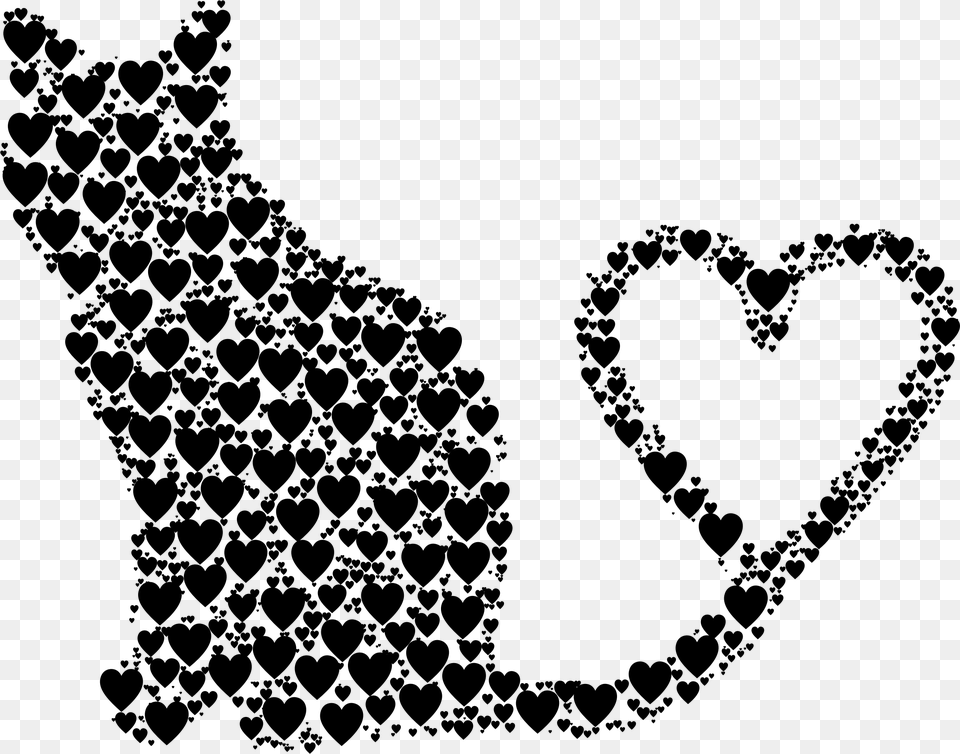 Transparent Snapchat Heart Filter Silhouette Cat Heart, Gray Free Png