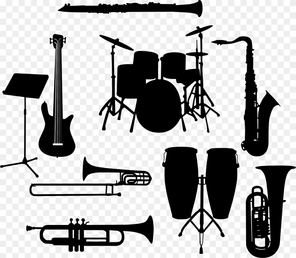 Transparent Snare Drum Clipart Black And White Clip Art Musical Instruments, Gray Png Image