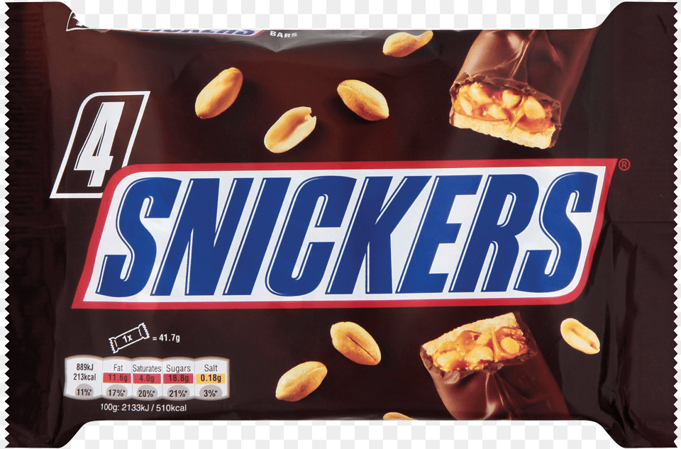 Transparent Snickers Pack Of 4 Snickers Chocolate, Food, Sweets, Pizza, Produce Png